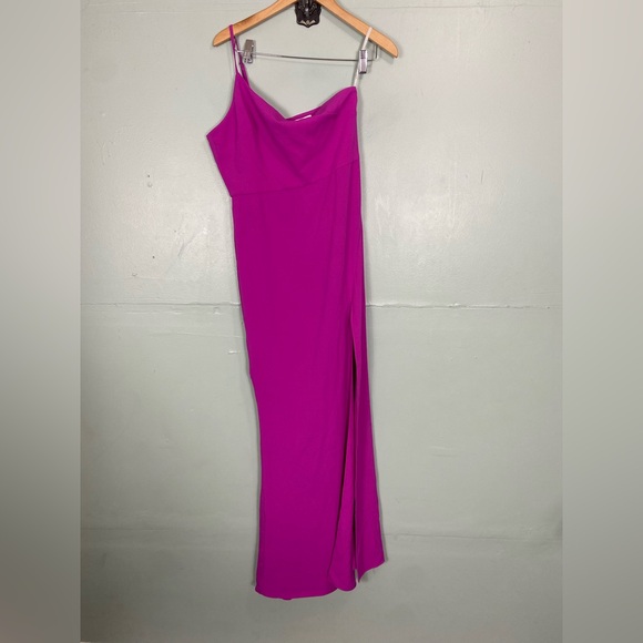 Lovers + Friends Eve Gown Maxi Dress Slit‎ One Shoulder Medium - Picture 2 of 8